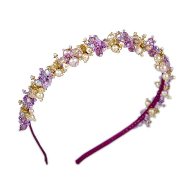 SS23, Bridal, Crystal and Glass, Pearls and Coral headband